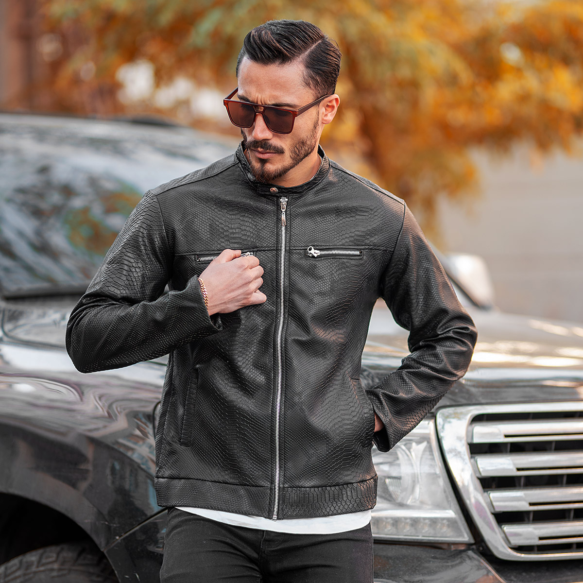 کاپشن چرم zola